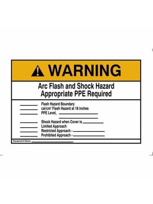 Ideal Industries 44-896 10 x 7 Inch Self Sticking Polyester Warning NEC Arc Flash Legend Flash Protection Label and Sign Ideal Industries 44-896 10 x 7 Inch Self Sticking Polyester Warning NEC Arc Flash Legend Flash Protection Label and Sign