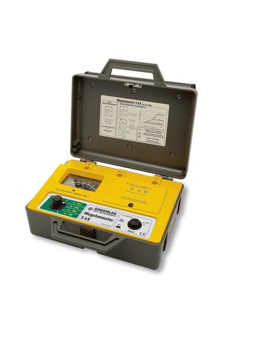 Product image for Greenlee 5990 500 Kilo Ohm to 500 Giga Ohm 600 VAC/VDC Analog Megohmmeter