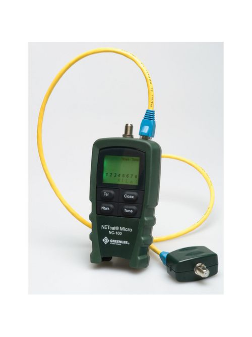 Product image for Greenlee NC-100 150 x 70 x 33 mm 9 Volt Alkaline Battery Micro Digital Voice Data and Video Wiring Tester