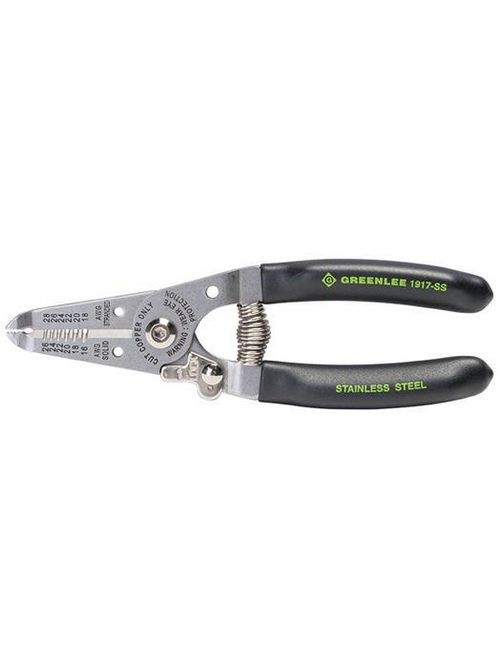 Product image for Greenlee 1917 26 to 16 AWG High Carbon Steel Serrated Nose Wire Stripper/Cutter