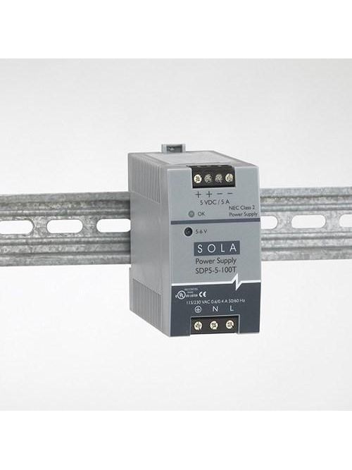Product image for SolaHD SDP5-5-100T 5/6 VDC 5 Amp Output Din Rail Power Supply