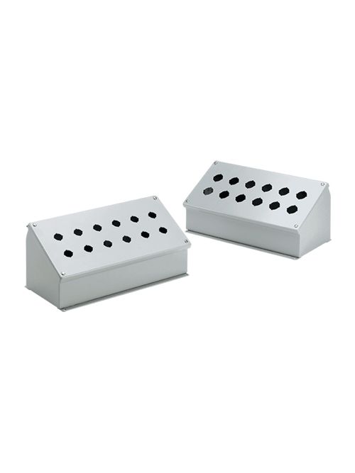 Hoffman E4SPBAM 7.25 x 6.25 x 6.75 Inch Gray 14 Gauge Steel NEMA 12 Push Button Enclosure Hoffman E4SPBAM 7.25 x 6.25 x 6.75 Inch Gray 14 Gauge Steel NEMA 12 Push Button Enclosure