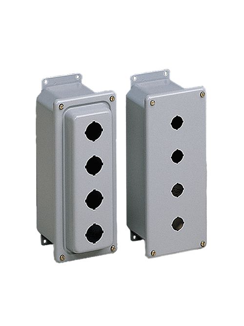 Hoffman ED2PBM 5.75 x 4 x 3.75 Inch Gray 16 Gauge Steel NEMA 4 Push Button Enclosure Hoffman ED2PBM 5.75 x 4 x 3.75 Inch Gray 16 Gauge Steel NEMA 4 Push Button Enclosure
