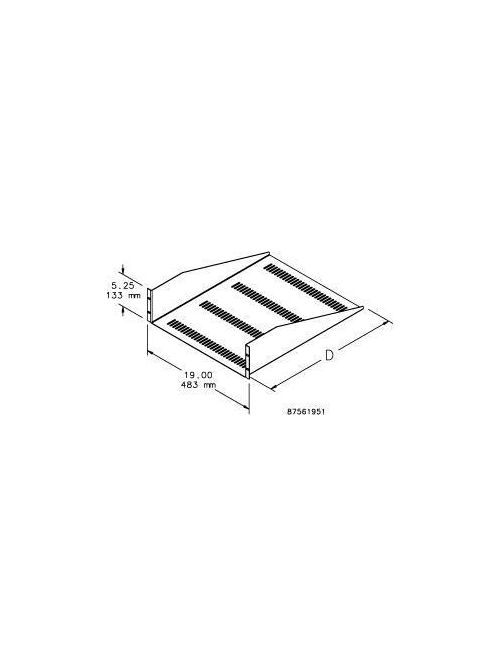 Hoffman EMSV1922 5.25 x 19 x 22 Inch 3-Unit Steel Rack Mount Shelf Hoffman EMSV1922 5.25 x 19 x 22 Inch 3-Unit Steel Rack Mount Shelf