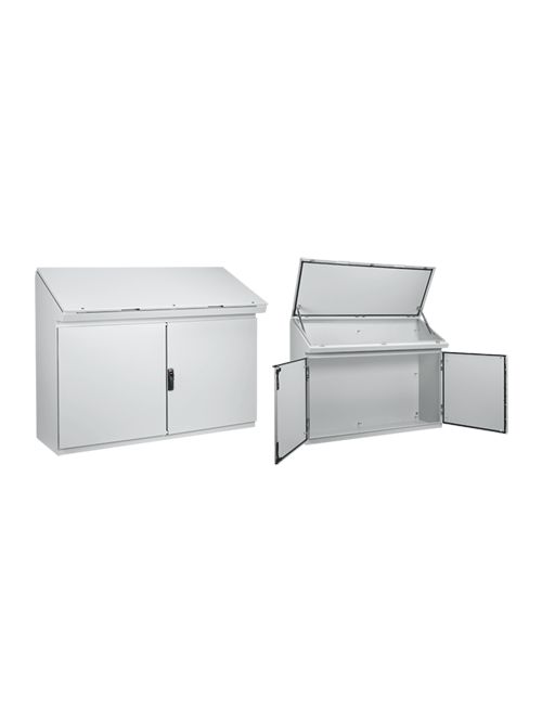 Hoffman PGLD12135DC 46.27 x 49.2 x 18.47 Inch Light Gray 14 Gauge Steel NEMA 12 Desk Console Hoffman PGLD12135DC 46.27 x 49.2 x 18.47 Inch Light Gray 14 Gauge Steel NEMA 12 Desk Console