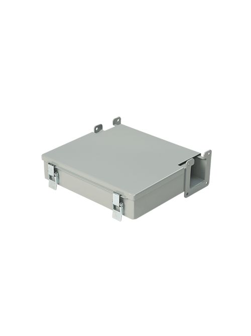 Hoffman F44LJ 4 x 4 Inch NEMA 12 Gray Steel Lay-In Wireway Junction Box Hoffman F44LJ 4 x 4 Inch NEMA 12 Gray Steel Lay-In Wireway Junction Box