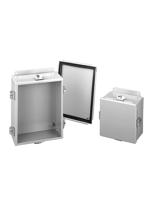 Hoffman A606NF 6 x 6 x 4 Inch 16 Gauge Steel NEMA 4 Clamp Cover Junction Box Hoffman A606NF 6 x 6 x 4 Inch 16 Gauge Steel NEMA 4 Clamp Cover Junction Box