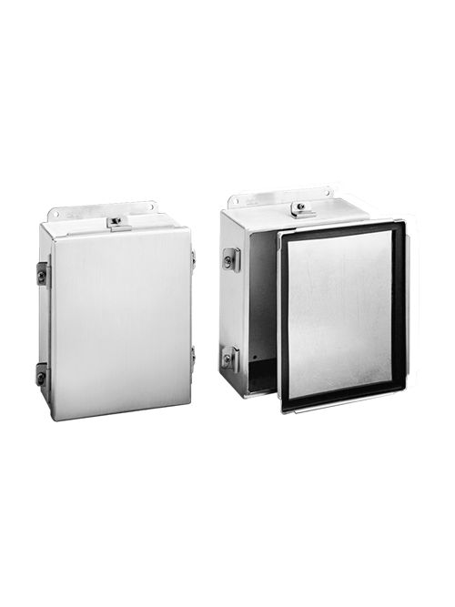 Hoffman A1412NFAL 14 x 12 x 6 Inch 5052 H-32 Aluminum NEMA 4X Clamp Cover Wall Mount Enclosure Hoffman A1412NFAL 14 x 12 x 6 Inch 5052 H-32 Aluminum NEMA 4X Clamp Cover Wall Mount Enclosure