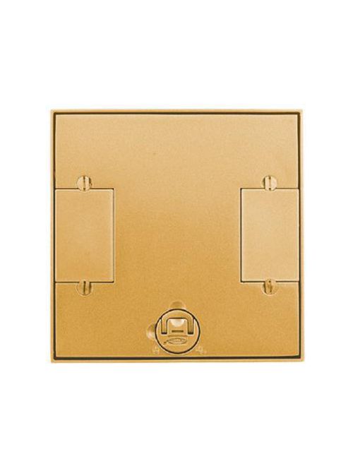 Product image for Hubbell LCFBCBRSTCover recessed floor box aluminium smooth metallic tile brass