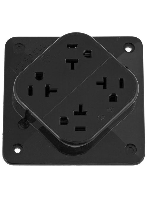 HWDK HBL420BK 4-PLEX RCPT, 20A 125V HWDK HBL420BK 4-PLEX RCPT, 20A 125V