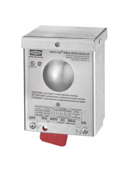 Hubbell Wiring Devices HBL13R92D 30 Amp 600 VAC 2-Pole NEMA 3R Non-Metallic Disconnect Switch Enclosure Hubbell Wiring Devices HBL13R92D 30 Amp 600 VAC 2-Pole NEMA 3R Non-Metallic Disconnect Switch Enclosure
