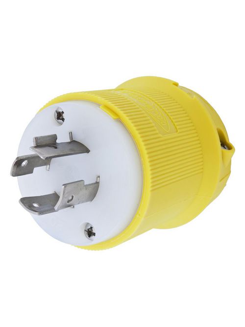 Hubbell Wiring Devices HBL24CM21 20 Amp 250 Volt 3-Pole 4-Wire NEMA L15-20P Yellow Locking Plug Hubbell Wiring Devices HBL24CM21 20 Amp 250 Volt 3-Pole 4-Wire NEMA L15-20P Yellow Locking Plug