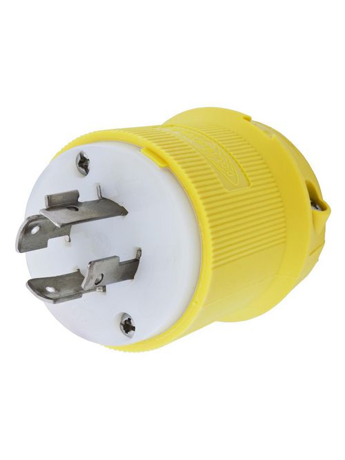 Hubbell Wiring Devices HBL24CM31 20 Amp 480 Volt 3-Pole 4-Wire NEMA L16-20P Yellow Locking Plug Hubbell Wiring Devices HBL24CM31 20 Amp 480 Volt 3-Pole 4-Wire NEMA L16-20P Yellow Locking Plug