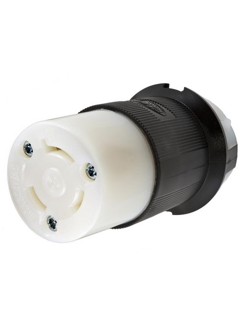 Hubbell Wiring Devices HBL2653 30 Amp 600 Volt 2-Pole 3-Wire NEMA L9-30R Black and White Locking Connector Body Hubbell Wiring Devices HBL2653 30 Amp 600 Volt 2-Pole 3-Wire NEMA L9-30R Black and White Locking Connector Body