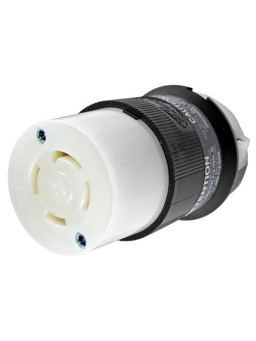 Hubbell Wiring Devices HBL2753 30 Amp 120/208 VAC 4-Pole 4-Wire NEMA L18-30R Black and White Locking Connector Body Hubbell Wiring Devices HBL2753 30 Amp 120/208 VAC 4-Pole 4-Wire NEMA L18-30R Black and White Locking Connector Body