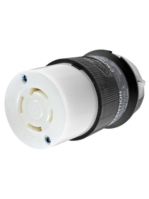 Hubbell Wiring Devices HBL2763 30 Amp 277/480 VAC 4-Pole 4-Wire NEMA L19-30R Black and White Locking Connector Body Hubbell Wiring Devices HBL2763 30 Amp 277/480 VAC 4-Pole 4-Wire NEMA L19-30R Black and White Locking Connector Body