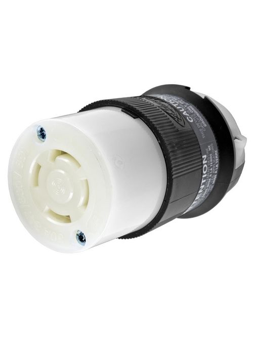 Hubbell Wiring Devices HBL2773 30 Amp 347/600 VAC 4-Pole 4-Wire NEMA L20-30R Black and White Locking Connector Body Hubbell Wiring Devices HBL2773 30 Amp 347/600 VAC 4-Pole 4-Wire NEMA L20-30R Black and White Locking Connector Body