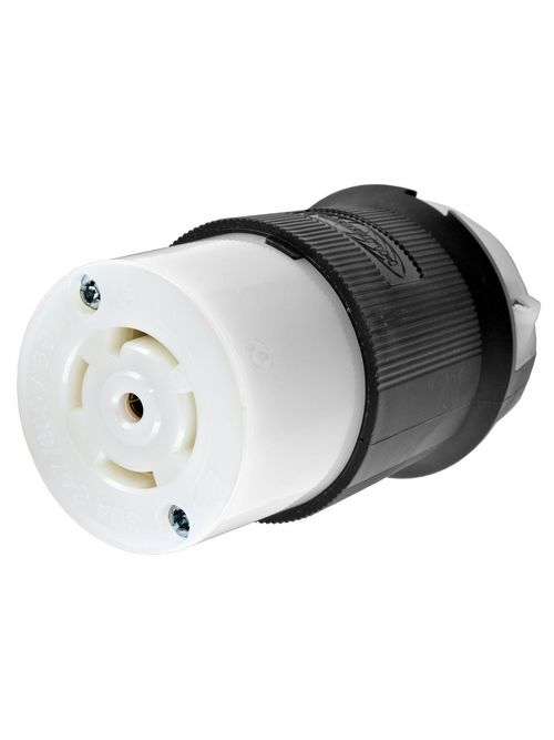 Hubbell Wiring Devices HBL2833 30 Amp 347/600 VAC 4-Pole 5-Wire NEMA L23-30R Black and White Locking Connector Body Hubbell Wiring Devices HBL2833 30 Amp 347/600 VAC 4-Pole 5-Wire NEMA L23-30R Black and White Locking Connector Body