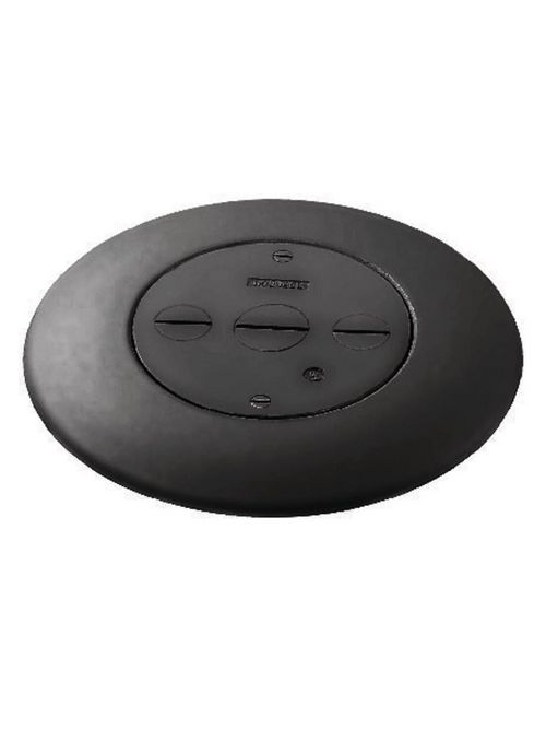 Hubbell Wiring Devices FRF3BK Black 3-Service Poke-Through Furniture Feed Plate Hubbell Wiring Devices FRF3BK Black 3-Service Poke-Through Furniture Feed Plate