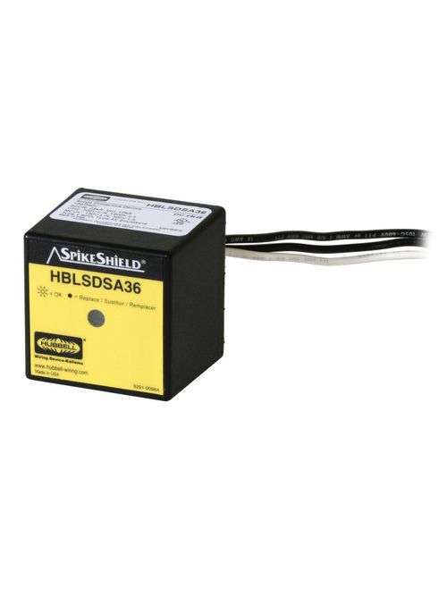 Hubbell Wiring Devices HBLSDSA36 1-Phase 3-Wire 120/240 Volt Back Nipple Mount Wired-In Surge Arrester Hubbell Wiring Devices HBLSDSA36 1-Phase 3-Wire 120/240 Volt Back Nipple Mount Wired-In Surge Arrester