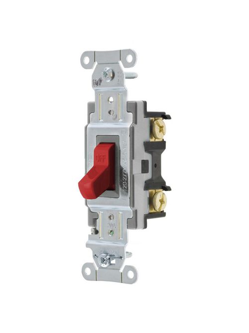 Hubbell Wiring Devices CSB120R 20 Amp 120/277 VAC 1-Pole Red Toggle Switch Hubbell Wiring Devices CSB120R 20 Amp 120/277 VAC 1-Pole Red Toggle Switch