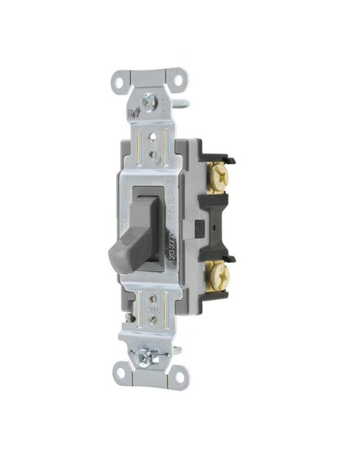 Hubbell Wiring Devices CSB420GY 20 Amp 120/277 Volt Gray 4-Way Specification Grade Back and Side Wired Toggle Switch Hubbell Wiring Devices CSB420GY 20 Amp 120/277 Volt Gray 4-Way Specification Grade Back and Side Wired Toggle Switch