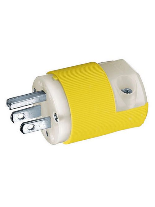 Hubbell Wiring Devices HBL52CM66C 15 Amp 125 Volt 2-Pole 3-Wire NEMA 5-15P Yellow Nylon Straight Blade Plug Hubbell Wiring Devices HBL52CM66C 15 Amp 125 Volt 2-Pole 3-Wire NEMA 5-15P Yellow Nylon Straight Blade Plug
