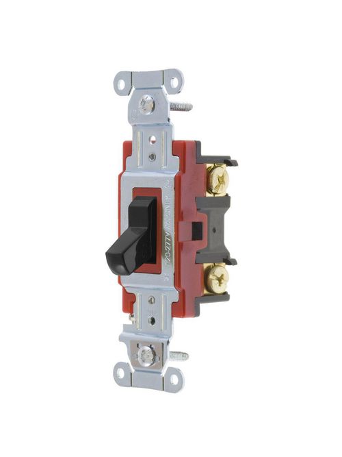 Hubbell Wiring Devices 1223BK 20 Amp 120/277 VAC 3-Way Black Toggle Switch Hubbell Wiring Devices 1223BK 20 Amp 120/277 VAC 3-Way Black Toggle Switch