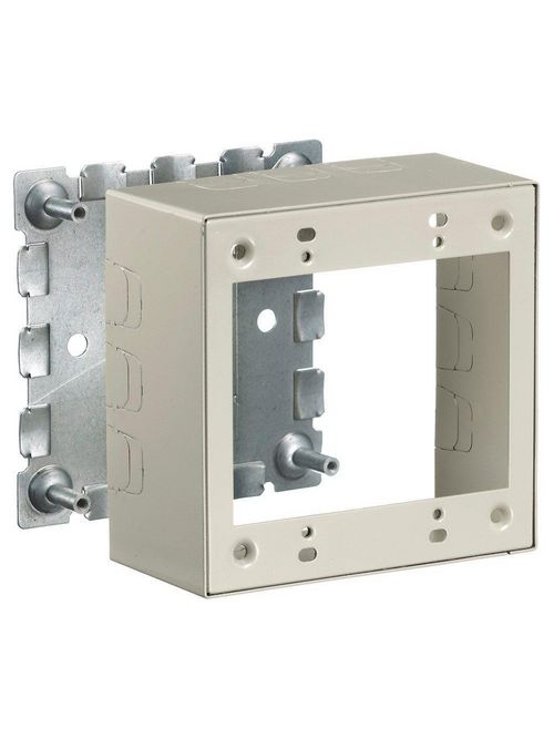 Product image for Hubbell HBL5744S2IV 2-Gang Ivory Metal Raceway Deep Box