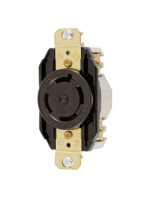 Hubbell Wiring Devices HBL2740 30 Amp 600 Volt 3-Pole 4-Wire NEMA L17-30R Black Single Flush Locking Receptacle Hubbell Wiring Devices HBL2740 30 Amp 600 Volt 3-Pole 4-Wire NEMA L17-30R Black Single Flush Locking Receptacle