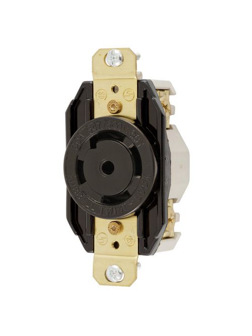 Hubbell Wiring Devices HBL2830 30 Amp 347/600 VAC 4-Pole 5-Wire NEMA L23-30R Black Single Flush Locking Receptacle Hubbell Wiring Devices HBL2830 30 Amp 347/600 VAC 4-Pole 5-Wire NEMA L23-30R Black Single Flush Locking Receptacle