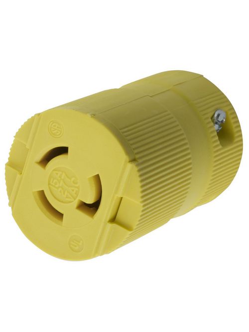 Hubbell Wiring Devices HBL4779VY 15 Amp 277 VAC NEMA L7-15R Yellow Nylon Locking Connector Hubbell Wiring Devices HBL4779VY 15 Amp 277 VAC NEMA L7-15R Yellow Nylon Locking Connector
