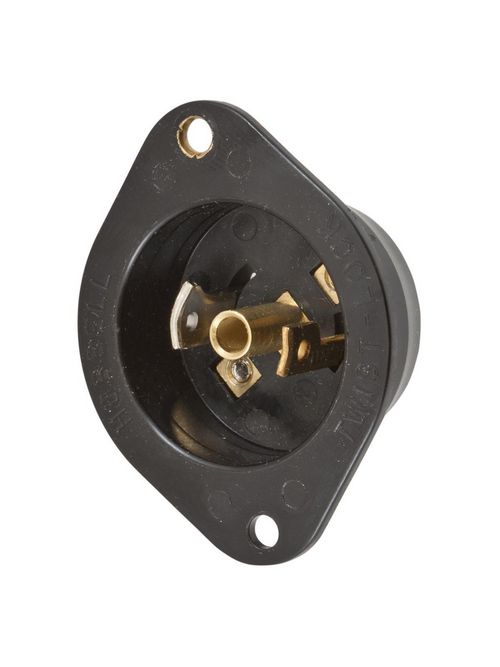 Hubbell Wiring Devices HBL7595N 15 Amp 125 Volt 2-Pole 3-Wire NEMA ML-2P Black Nylon Flanged Inlet Hubbell Wiring Devices HBL7595N 15 Amp 125 Volt 2-Pole 3-Wire NEMA ML-2P Black Nylon Flanged Inlet