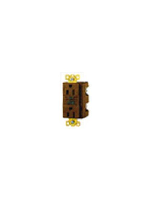 Product image for Hubbell Wiring Devices GFR8300HTR 20 Amp 125 Volt 2-Pole 3-Wire NEMA 5-20R Brown GFCI Receptacle with LED Indicator