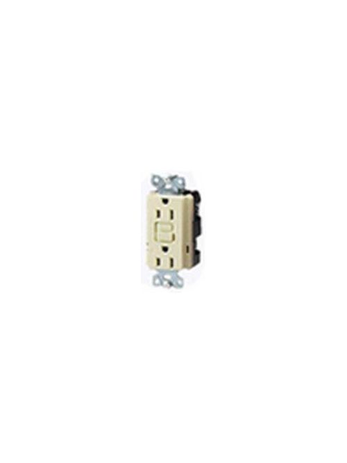 Product image for Hubbell Wiring Devices GFR8300HITR 20 Amp 125 Volt 2-Pole 3-Wire NEMA 5-20R Ivory GFCI Receptacle with LED Indicator