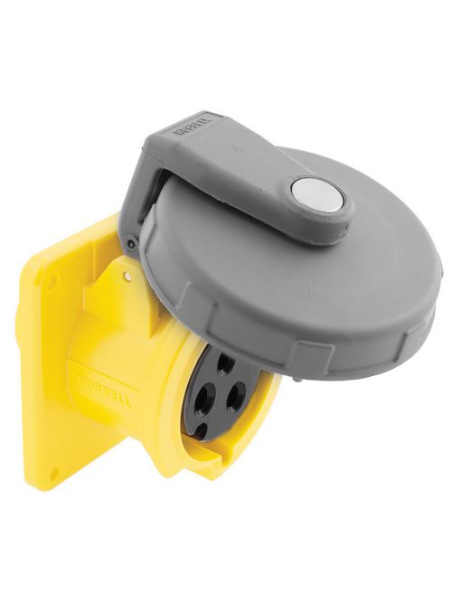 Hubbell Wiring Devices HBL316R4W IEC 100 to 130 Volt 16 Amp 2-Pole 3-Wire Watertight Pin and Sleeve Receptacle Hubbell Wiring Devices HBL316R4W IEC 100 to 130 Volt 16 Amp 2-Pole 3-Wire Watertight Pin and Sleeve Receptacle