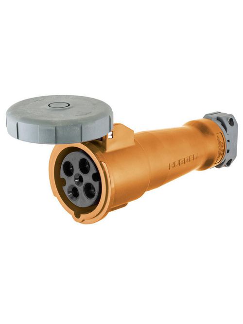 Hubbell Wiring Devices HBL460C12W IEC 125/250 Volt 60 Amp 3-Pole 4-Wire Watertight Pin and Sleeve Connector Hubbell Wiring Devices HBL460C12W IEC 125/250 Volt 60 Amp 3-Pole 4-Wire Watertight Pin and Sleeve Connector