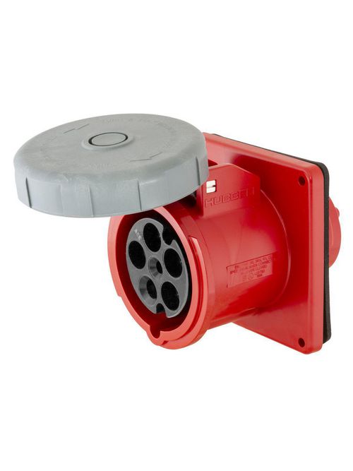 Hubbell Wiring Devices HBL5100R7W 100 Amp 277/480 Volt 4-Pole 5-Wire Red IEC Pin and Sleeve Receptacle Hubbell Wiring Devices HBL5100R7W 100 Amp 277/480 Volt 4-Pole 5-Wire Red IEC Pin and Sleeve Receptacle