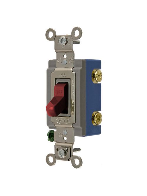 Hubbell Wiring Devices HBL1201R 15 Amp 120/277 VAC 1-Pole Red Toggle Switch Hubbell Wiring Devices HBL1201R 15 Amp 120/277 VAC 1-Pole Red Toggle Switch
