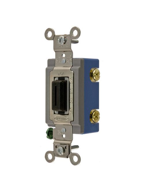 Hubbell Wiring Devices HBL1201L 15 Amp 120/277 VAC 1-Pole Black Locking Toggle Switch Hubbell Wiring Devices HBL1201L 15 Amp 120/277 VAC 1-Pole Black Locking Toggle Switch