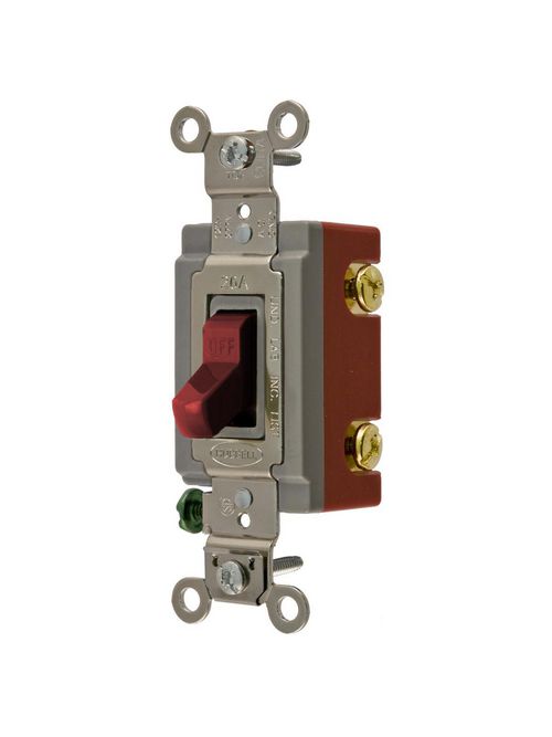 Hubbell Wiring Devices HBL1222R 20 Amp 120/277 VAC 2-Pole Red Toggle Switch Hubbell Wiring Devices HBL1222R 20 Amp 120/277 VAC 2-Pole Red Toggle Switch