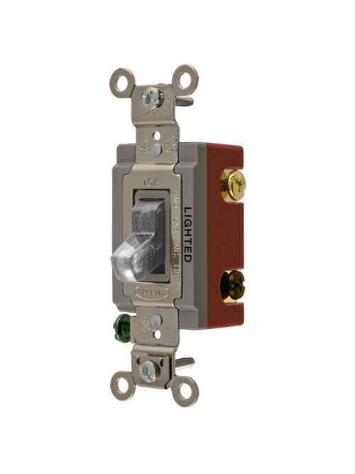 Hubbell Wiring Devices HBL1223ILC 20 Amp 120/277 VAC 3-Way Clear Toggle Switch Hubbell Wiring Devices HBL1223ILC 20 Amp 120/277 VAC 3-Way Clear Toggle Switch