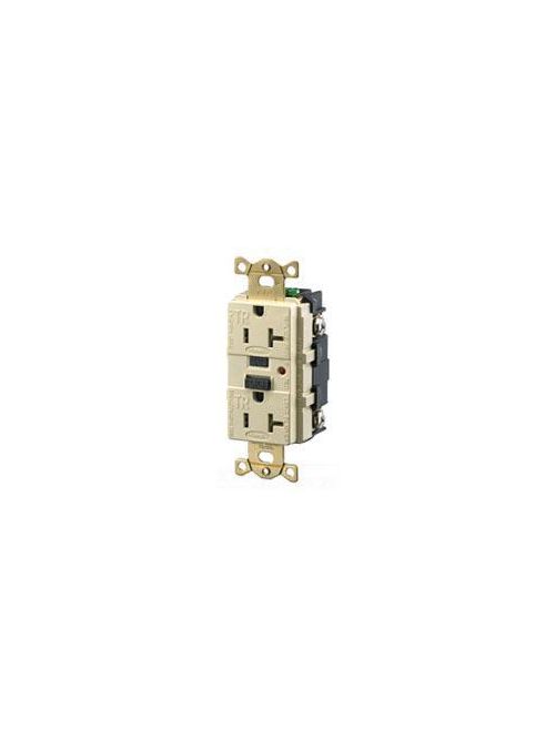 Product image for Hubbell GFR8300WTR Receptacle 5-20R duplex GFI TR HOSP 20A 125V whi