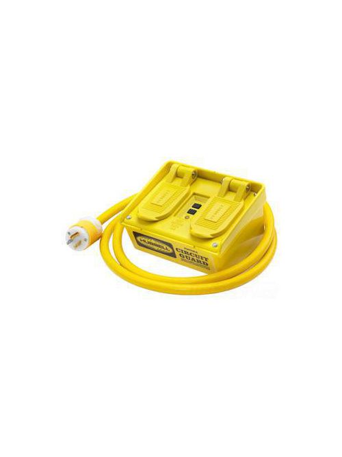 Product image for Hubbell Wiring Devices GFP15MM1 15 Amp 120 VAC 5-15R Yellow Manual Set Multiple Outlet Portable GFCI