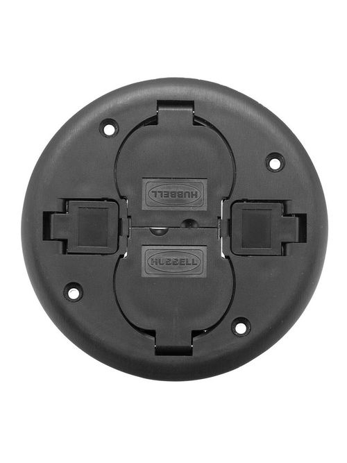 Hubbell Wiring Devices PT2X2CBL Black Non-Metallic 2 x 2 Fire Rated Poke-Through Flush Cover Hubbell Wiring Devices PT2X2CBL Black Non-Metallic 2 x 2 Fire Rated Poke-Through Flush Cover