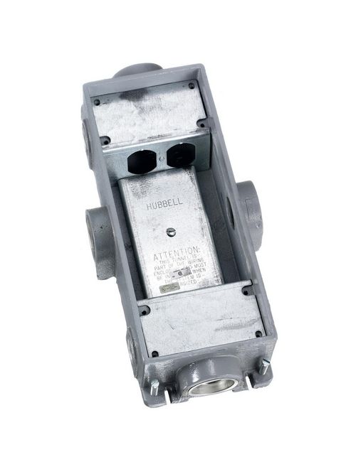 Product image for Hubbell 3SFBC Concealed 3-Service Floor Box, Cast Iron