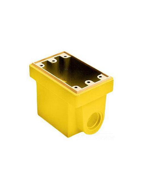 Product image for Hubbell HBL60CM83 3/4 Inch Yellow Fiberglass Weatherproof Dockside Deep Box