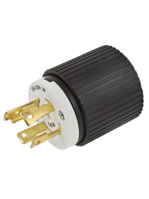 Hubbell Wiring Devices L1530P 30 Amp 3-Phase 250 VAC 3-Pole 4-Wire NEMA L15-30P Black and White Locking Plug Hubbell Wiring Devices L1530P 30 Amp 3-Phase 250 VAC 3-Pole 4-Wire NEMA L15-30P Black and White Locking Plug