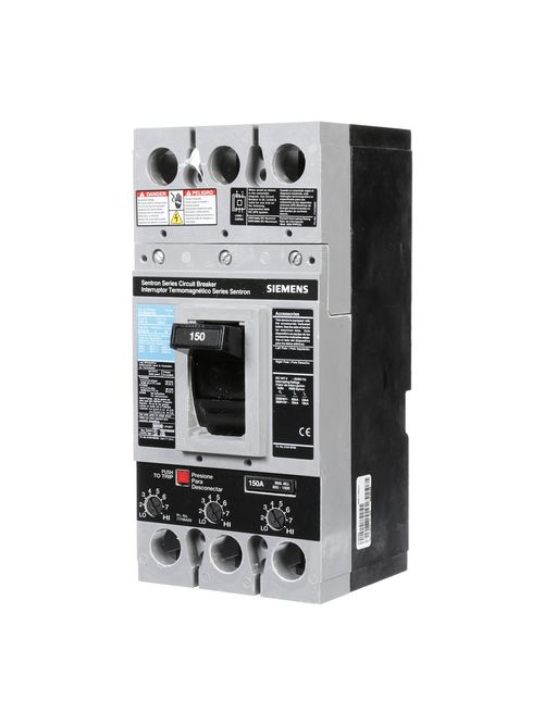 Siemens Industry FXD63B150L 3-Pole 150 Amp 600 VAC 22 kA ETI Circuit Breaker Siemens Industry FXD63B150L 3-Pole 150 Amp 600 VAC 22 kA ETI Circuit Breaker