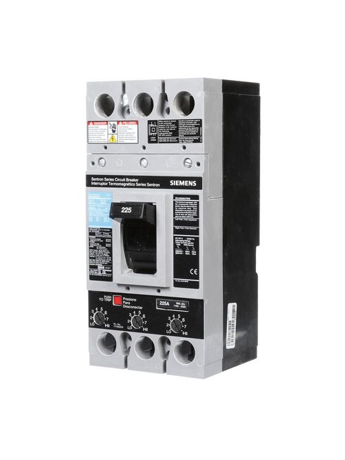 Siemens Industry FXD63B225L 3-Pole 225 Amp 600 VAC 22 kA ETI Circuit Breaker Siemens Industry FXD63B225L 3-Pole 225 Amp 600 VAC 22 kA ETI Circuit Breaker